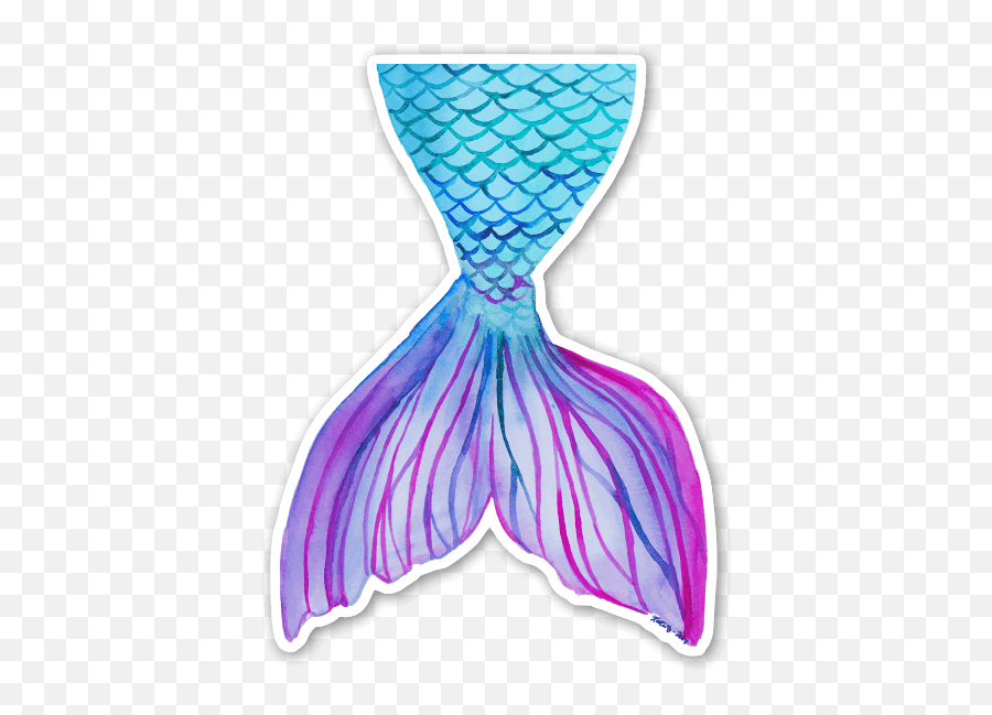 Die Cut Mermaid Tail Sticker - Mermaid Tail Poster Emoji,Mermaid Tail Clipart