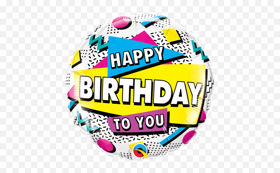 45cm Round Foil Happy Birthday To You 90u0027s Retro 88063 Emoji,90's Png
