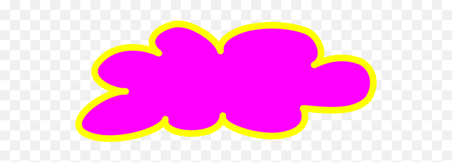 Pink Cloud Yellow Border Clip Art At Clkercom - Vector Emoji,Pink Cloud Png