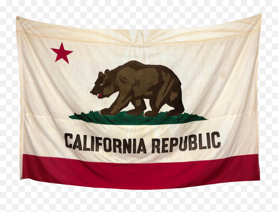 Large Vintage Cotton California Republic Flag Emoji,California Flag Png