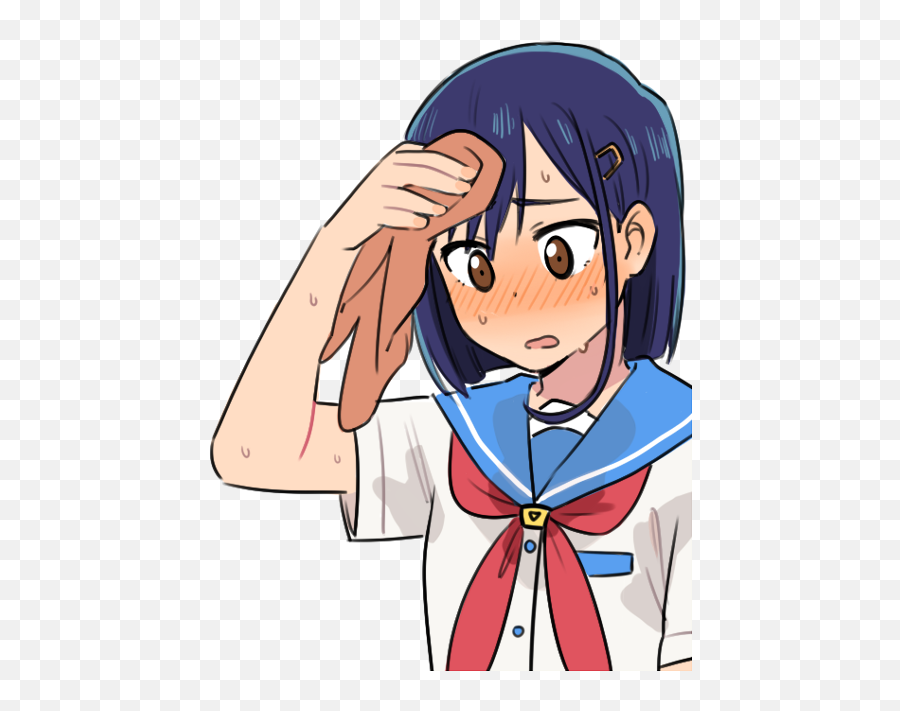 Salmon On Twitter Oh Yess Blanca Would Love It So - Flip Flappers Cocona Sweat Emoji,Anime Blush Png