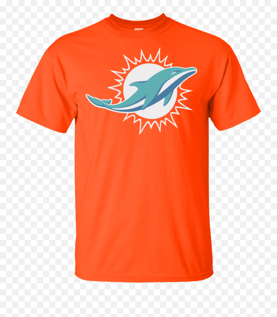 Orange Miami Dolphins Team Logo T - Funny Hiking Tshirts Emoji,Miami Dolphins Logo