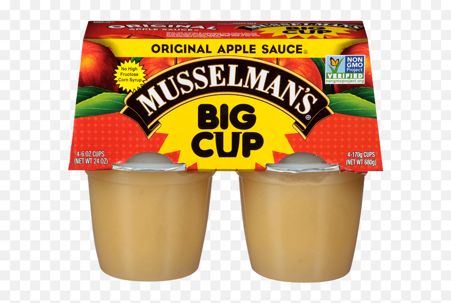 Musselmanu0027s Original Apple Sauce Big Cups 4 Pack 6 Oz Emoji,Original Apple Logo