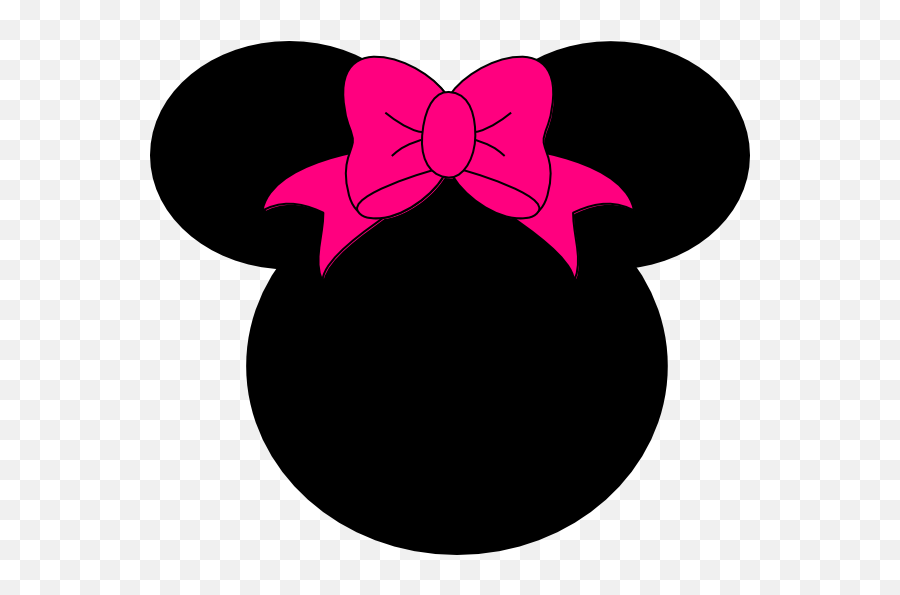 Minnie Mouse Bow No Dots Clip Art - Mickey Mouse Black And Pink Emoji,Minnie Mouse Bow Clipart