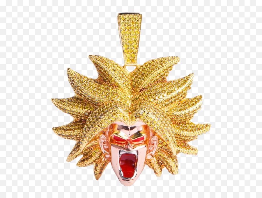 Dragonballz Broly Gold Pendant Png Official Psds - Dragon Ball Z Broly Chain Emoji,Broly Png
