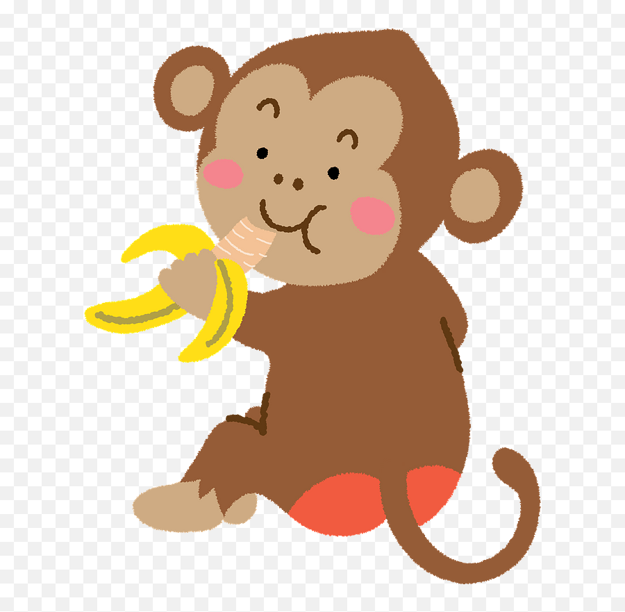Monkey Eating A Banana Clipart - Monkey Eating Banana Transparent Emoji,Clipart Monkey