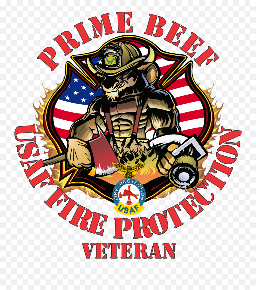 Usaf Prime Beef Firefighter Decal - Mask Emoji,Us Airforce Logo