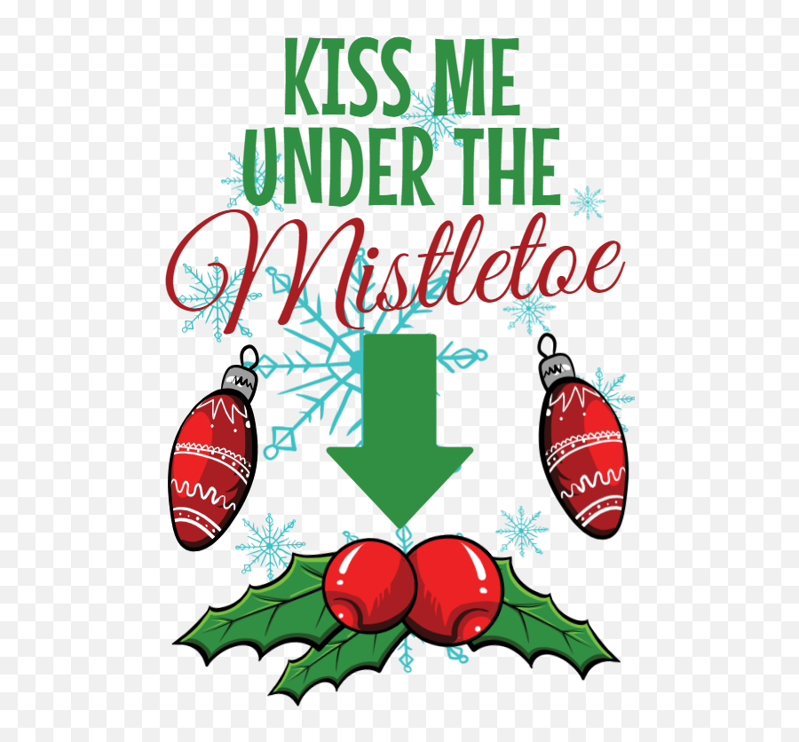 Kiss Me Under The Mistletoe Clipart - Full Size Clipart Kissing Under The Mistletoe Png Emoji,Mistletoe Clipart