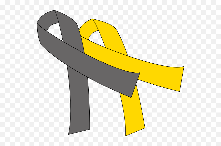 Download Grey And Gold Cancer Ribbon Png Image With No Emoji,Awareness Ribbon Clipart