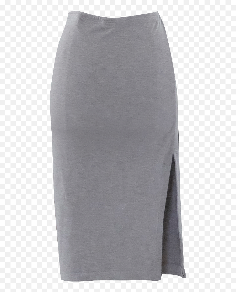 Gray Jersey Pencil Skirt With Side Slit Emoji,Skirt Png