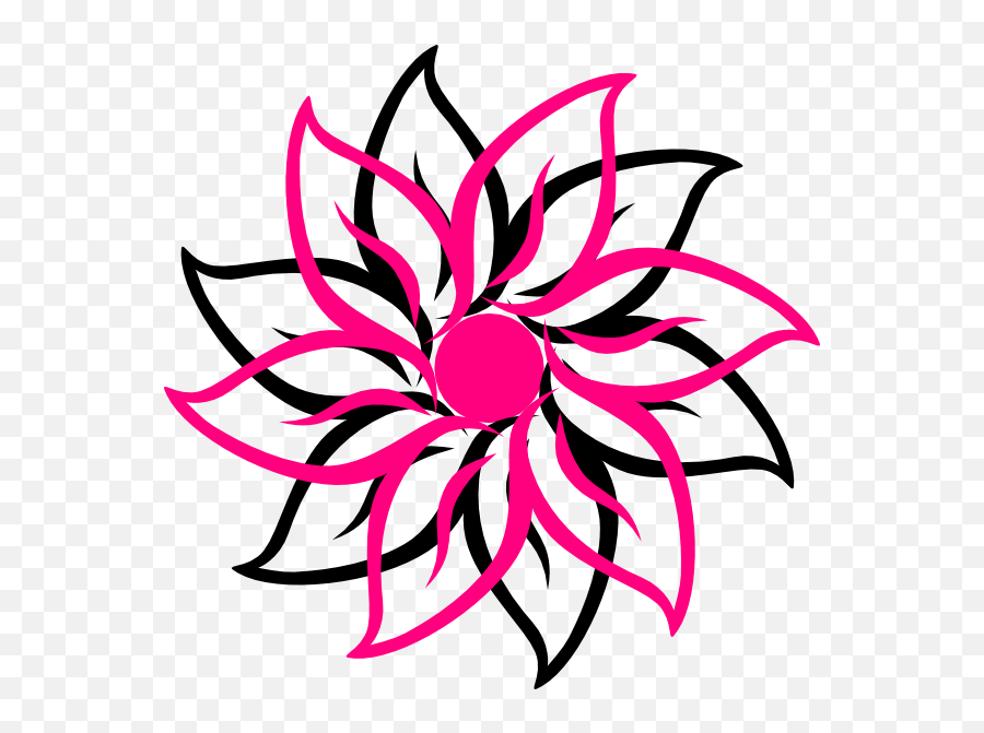 Blue Flower Clip Art At Clker - Simple Black Flower Vector Emoji,Black Flower Clipart
