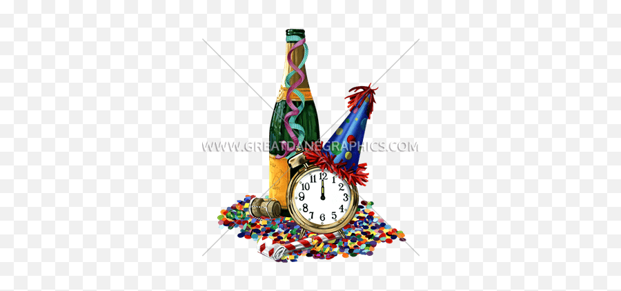 New Years Clock Production Ready Artwork For T - Shirt Printing Emoji,New Years Hat Png