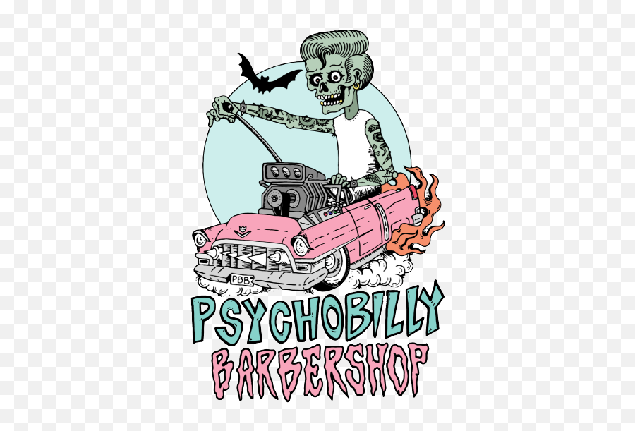 Psychobilly Barbershop - Language Emoji,Barbershop Logo