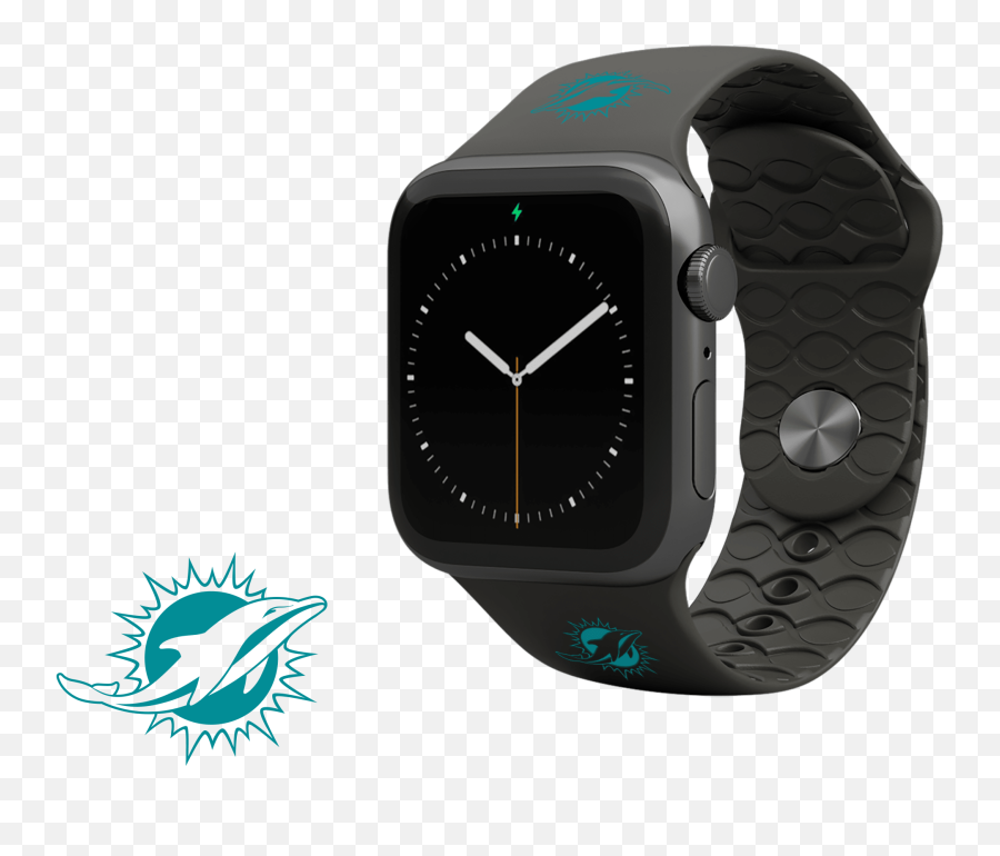 Apple Watch Band Nfl Miami Dolphins Black - Dallas Cowboys Apple Watch Band Emoji,Miami Dolphins Logo Png