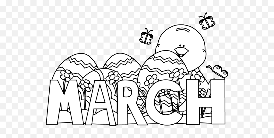 March Clip Art - March Black And White Clipart Emoji,March Clipart