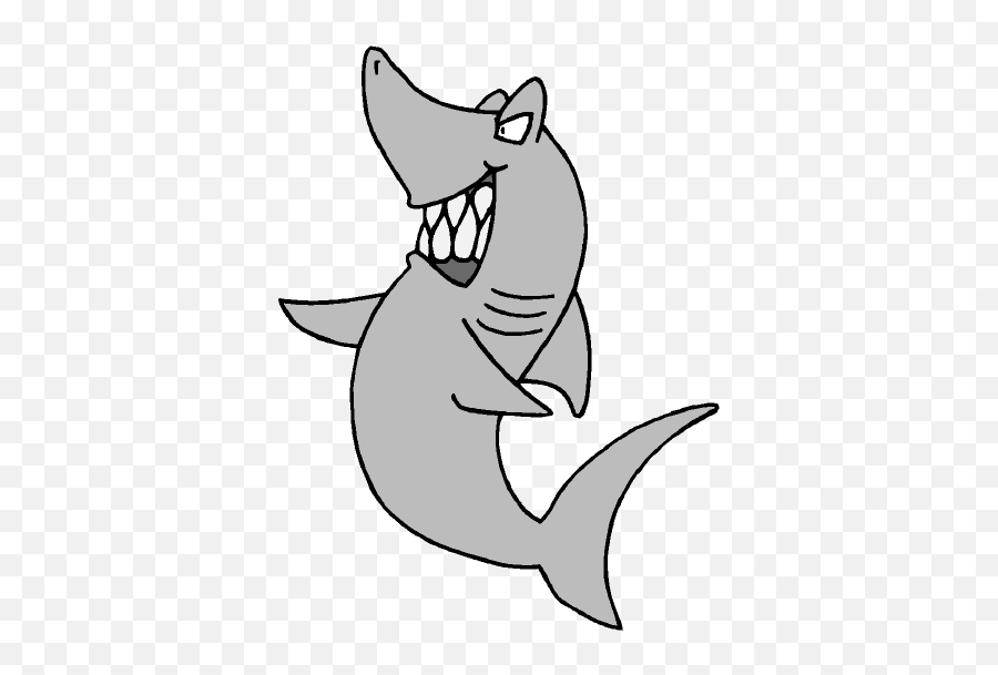 Great White Shark Clipart Black And - Sharks Standing On Their Tails Emoji,Shark Clipart Black And White