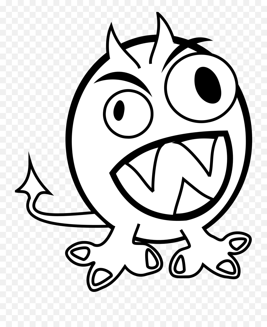 Funny Clipart Black And White - Halloween Drawing Of Monsters Emoji,Funny Clipart