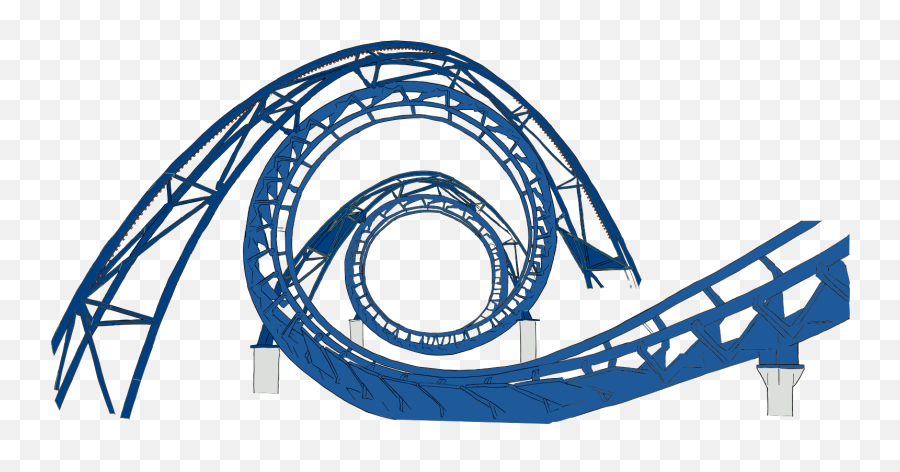 Rollercoaster Shades Of Blue Svg Vector Rollercoaster - Transparent Roller Coaster Background Emoji,Rollercoaster Png
