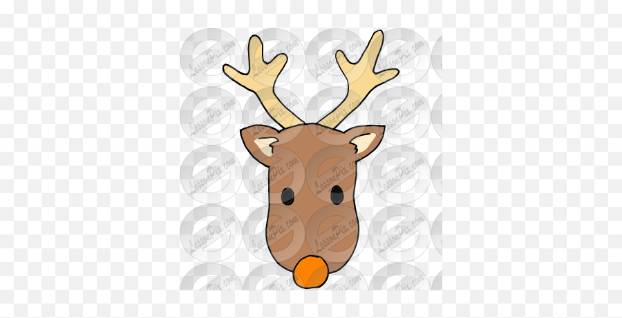 Orange Nose Reindeer Picture For Classroom Therapy Use Emoji,Cute Reindeer Clipart