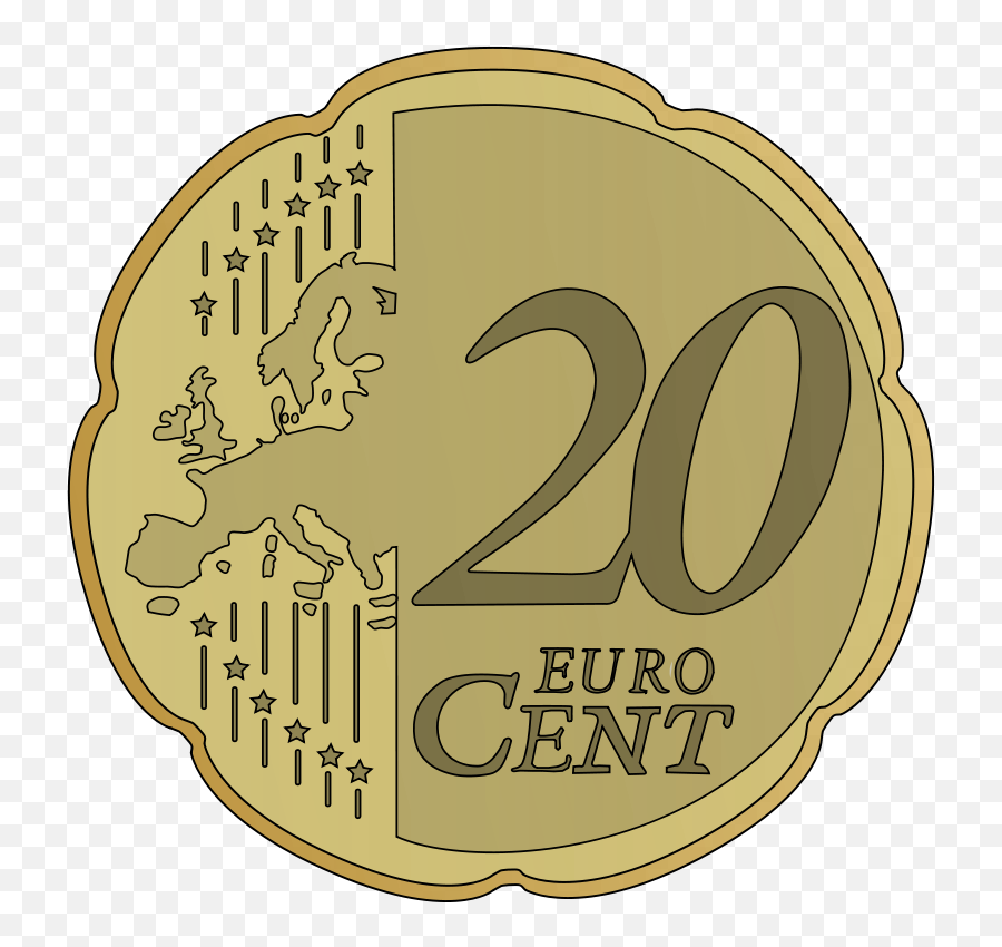 Coin 20 Euro Cent Clipart - Solid Emoji,Coin Clipart