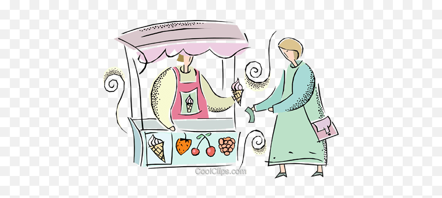 Ice Cream Stand Royalty Free Vector Clip Art Illustration Emoji,Icecream Clipart Free