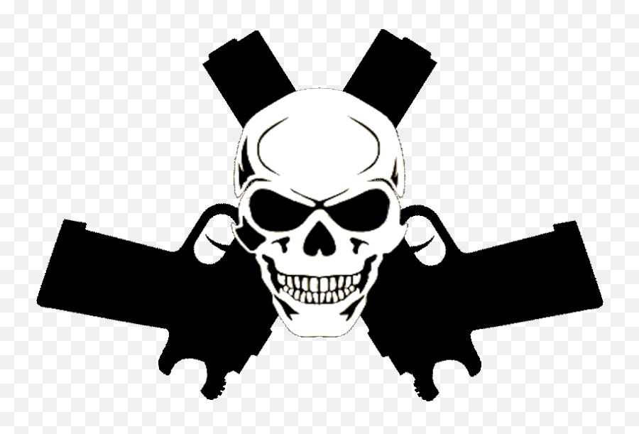 Skull In Guns Cut Free Images At Clkercom - Vector Clip Emoji,Gun Clipart Png