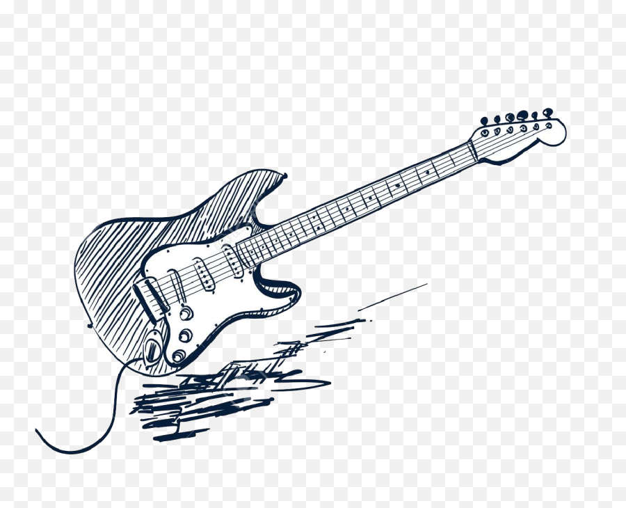 Download Sketch Electric Guitar Vector - Transparent Guitar Vector Png Emoji,Electric Guitar Clipart