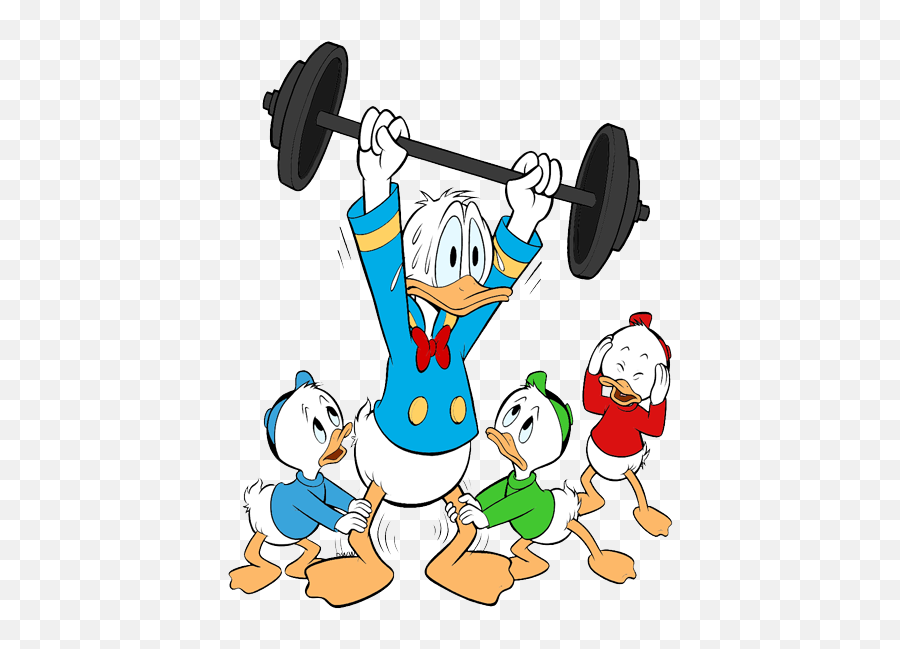 Disney Weight Lifting Clip Art - Donald Duck Lifting Weights Emoji,Weights Clipart