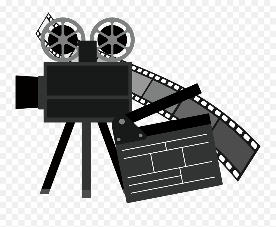 Movie Projector Film And Clapper - Film Projector Film Emoji,Movie Clipart