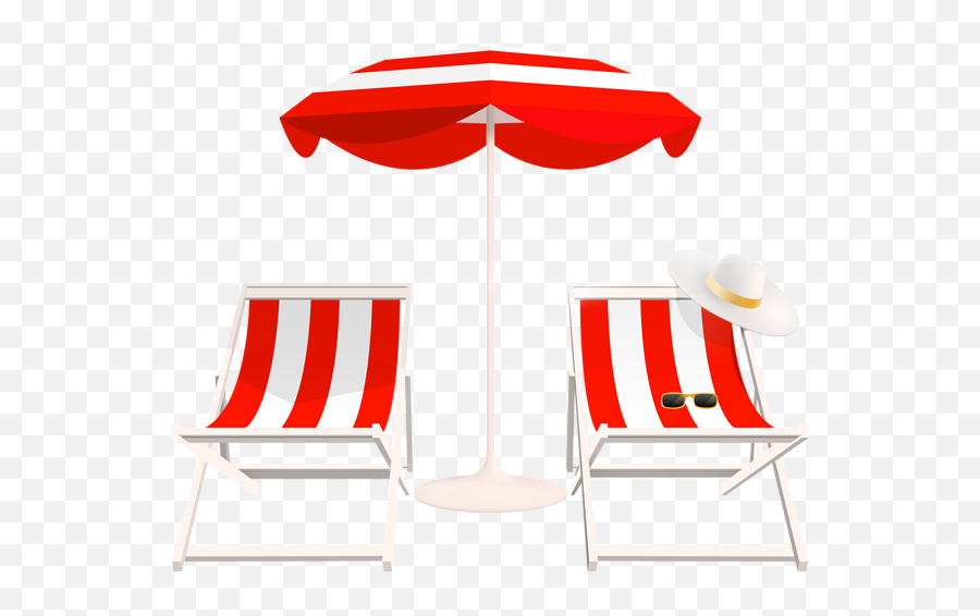 Beach Umbrella And Chairs Png Clip Art - Pool Chairs With Umbrella Png Emoji,Beach Umbrella Clipart