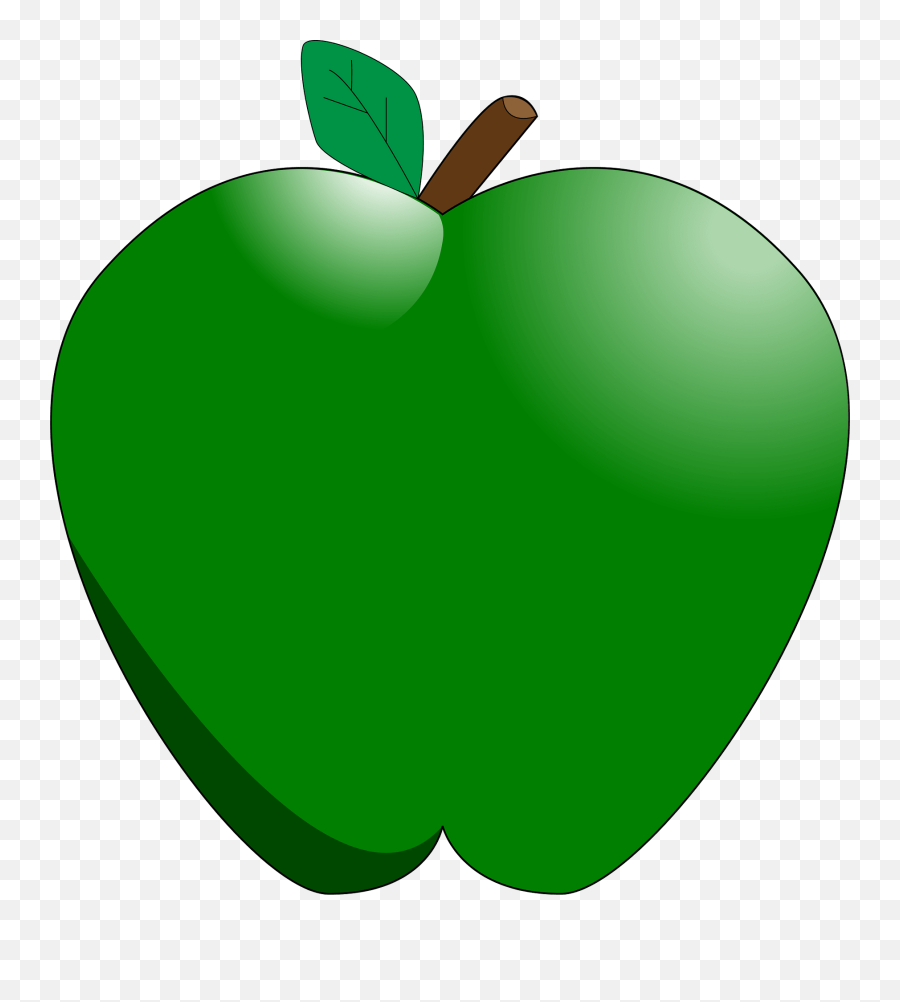 Green Apple Clipart - Cartoon Apple Transparent Background Animated Green Apple Png Emoji,Apple Transparent Background