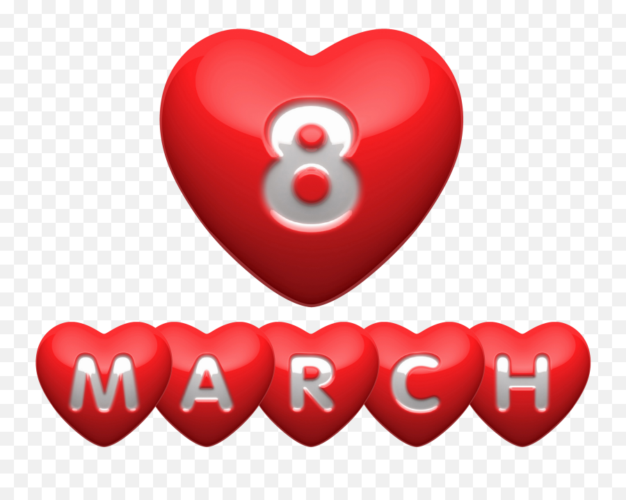 March Heart Text Decor Clipart Picture - 8 Mart Png Emoji,March Clipart