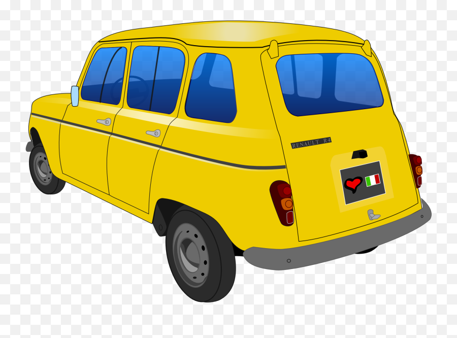 Yellow Renault Car Clipart Free Image - Renault Vintage Png Emoji,Vintage Car Clipart