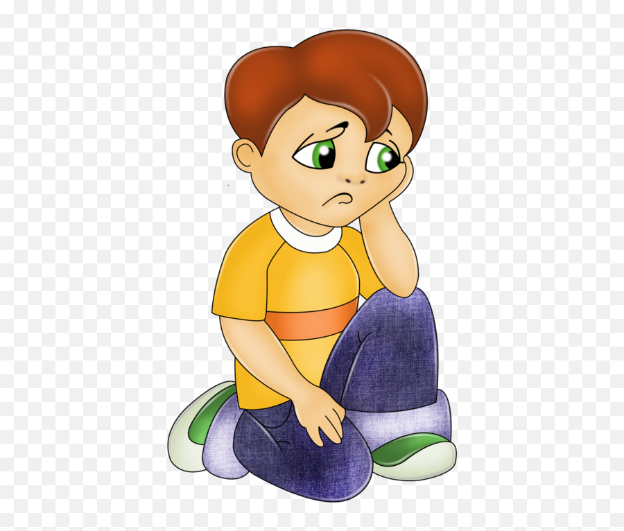 Kids Shhh Clipart - Sad Boy Sitting Clipart Emoji,Kid Clipart