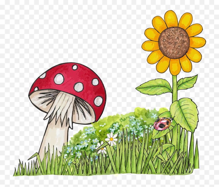 Nature Clipart - Mushroom Sunflower Emoji,Nature Clipart
