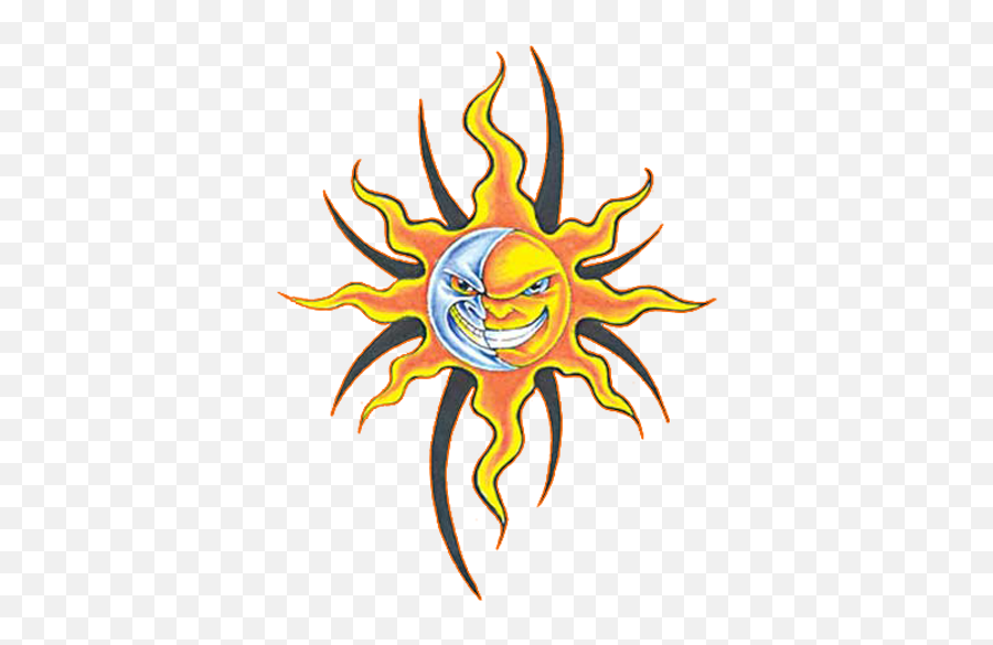 Download Tattoo Clipart Half Sun - Evil Sun And Moon Full Emoji,Half Sun Png
