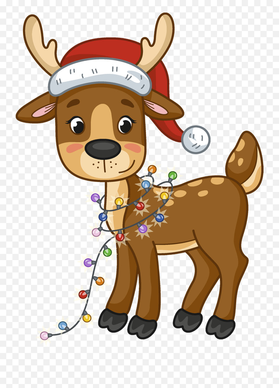 Christmas Reindeer Clipart - Animated Christmas Reindeer Clipart Emoji,Reindeer Clipart