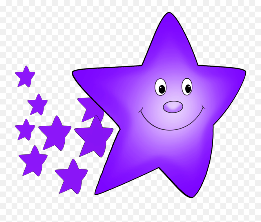 Purple Stars - Transparent Backbround Cartoon Stars Emoji,Star Clipart