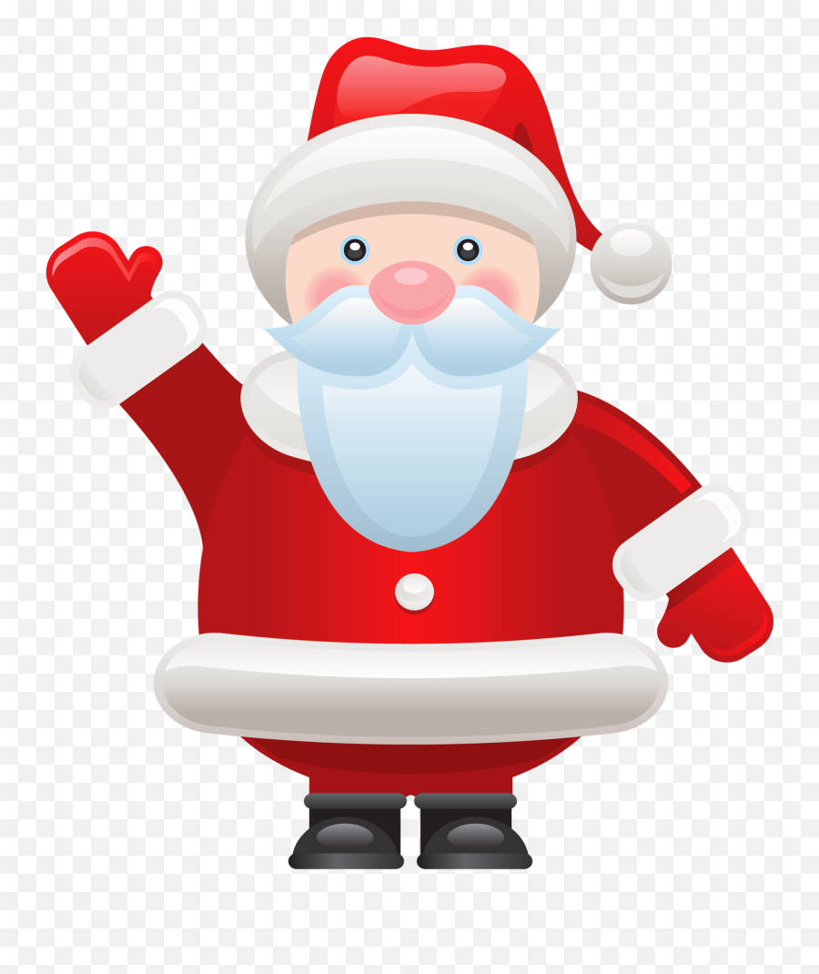 Santa Waving - Transparent Santa Png Emoji,Santa Claus Clipart