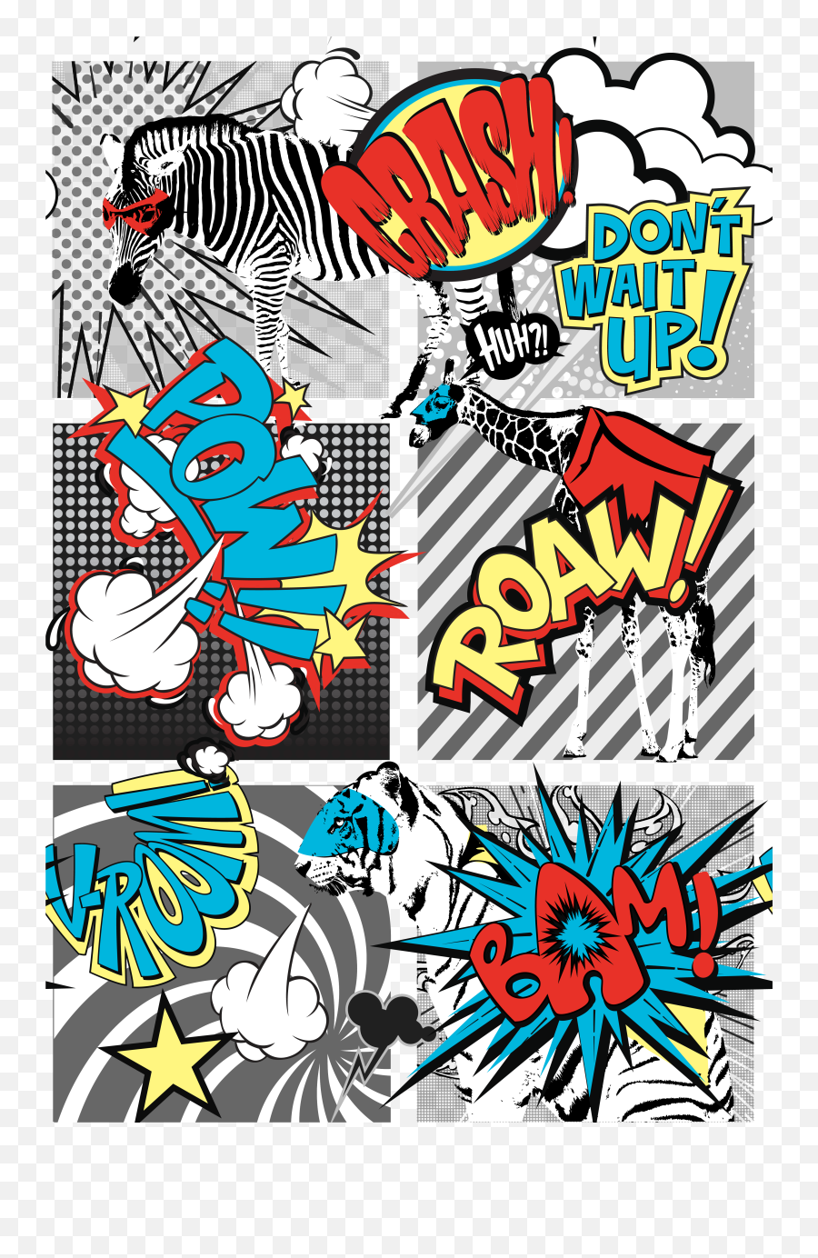 Super Hero Animal Pop Art Comic Strip Emoji,Super Hero Logo Shirts