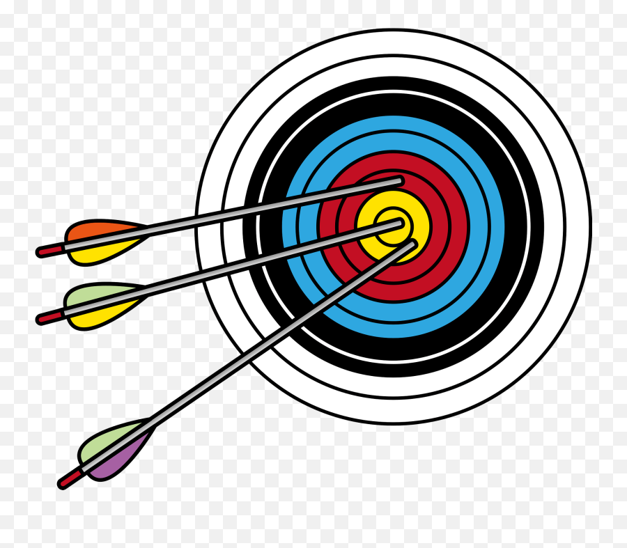 Archery Target With Arrows In Bullseye And Next Ring Clipart - Archery Clipart Bullseye Emoji,Arrows Clipart