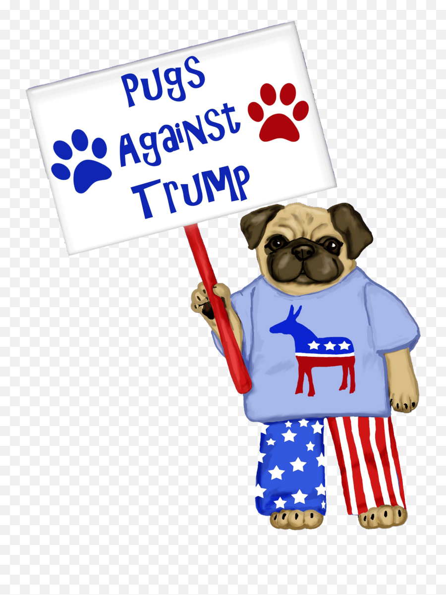 Pug Protesting Clipart Free Download Transparent Png - Protesting Pug Emoji,Pug Clipart