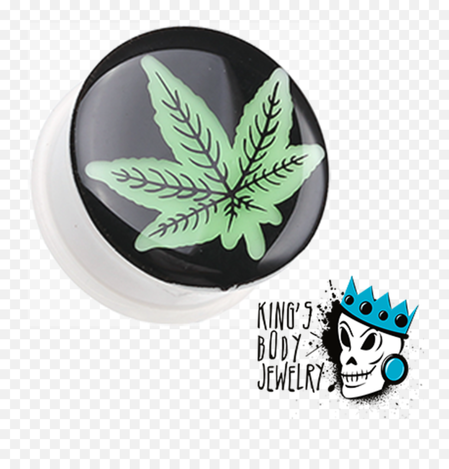 Pot Leaf Glow In Dark Plugs Gauge - Kings Body Jewelry Emoji,Pot Leaf Png