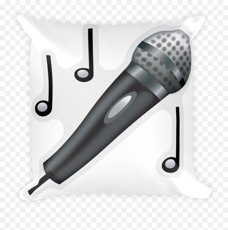 Download Emoji Pillow - Microphone Emoticones Whatsapp Png Transparent Music Notes And Microphone,Microfono Png