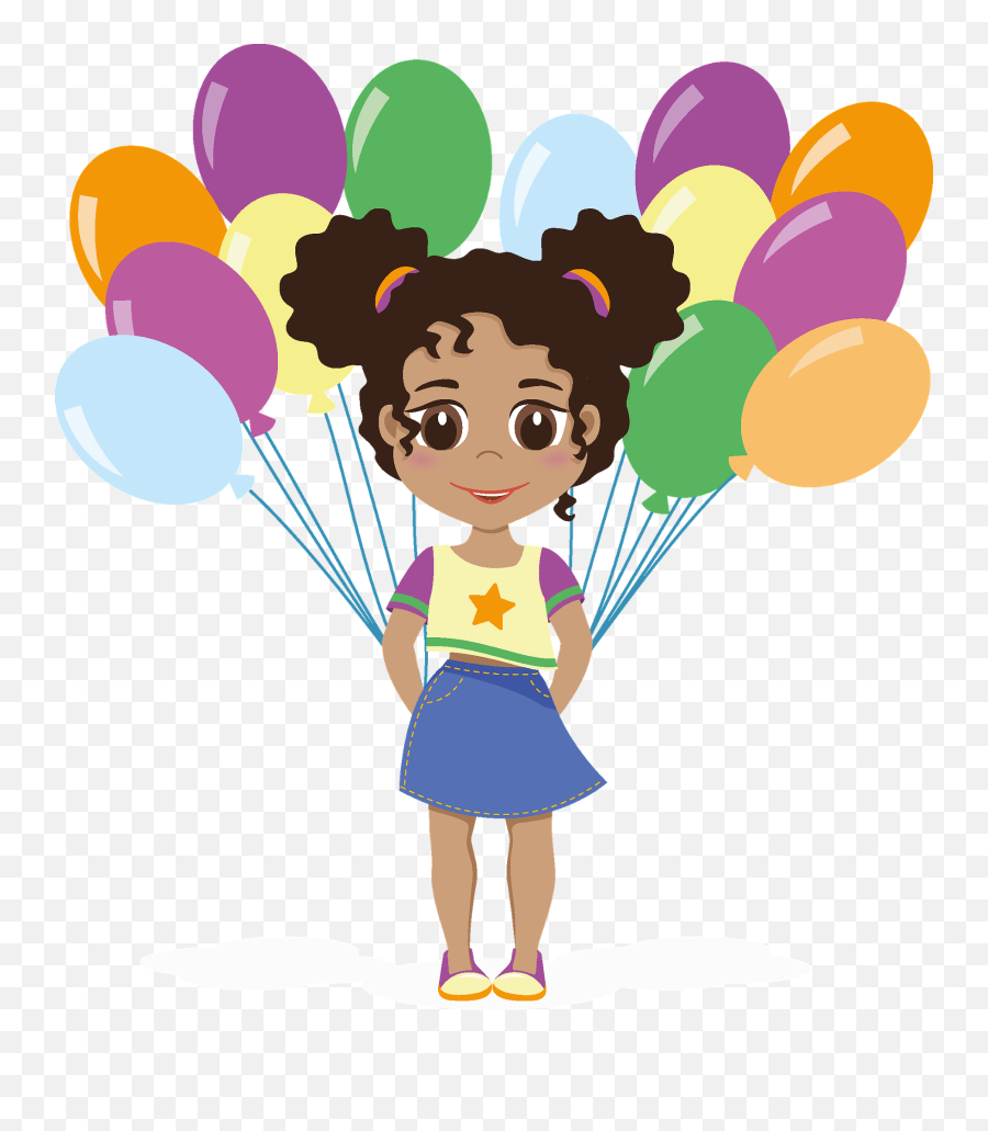 Birthday Girl With Balloons Clipart Free Download - Girl With Balloons Birthday Clipart Emoji,Happy Birthday Clipart Free