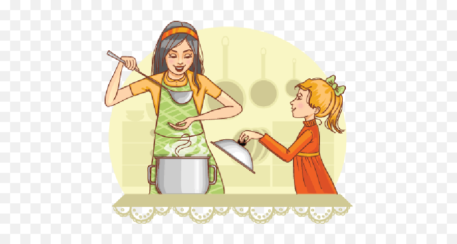 Kitchen Clipart Transparent Png Image - Mother And Daughter Working Clipart Emoji,Kitchen Clipart