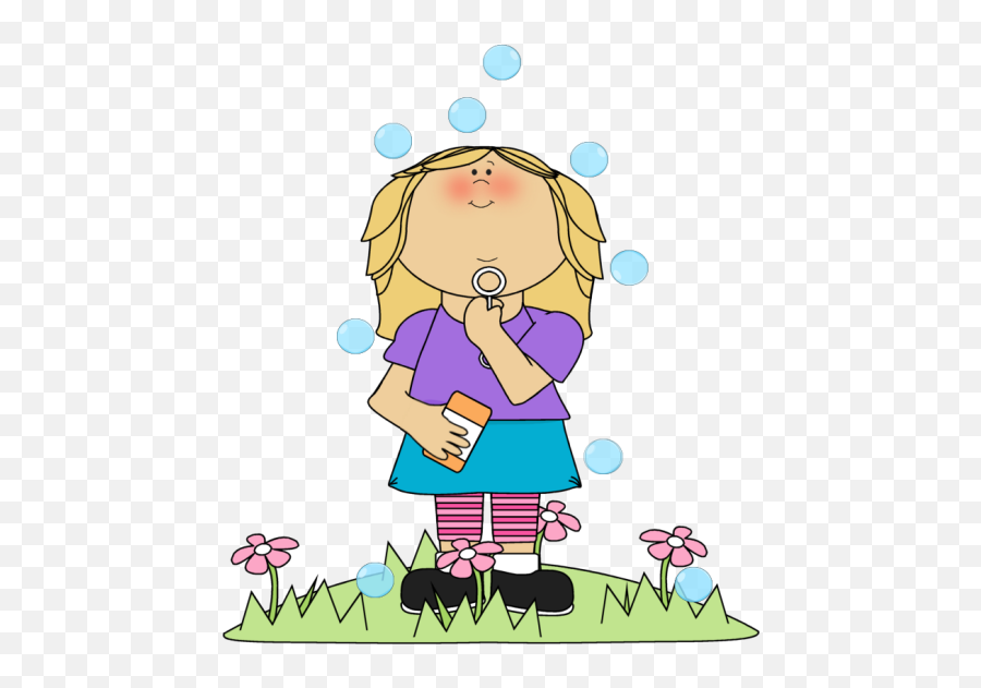 Clip Art Girl Blowing Bubbles Png Image - Kids And Bubbles Clipart Emoji,Bubbles Clipart