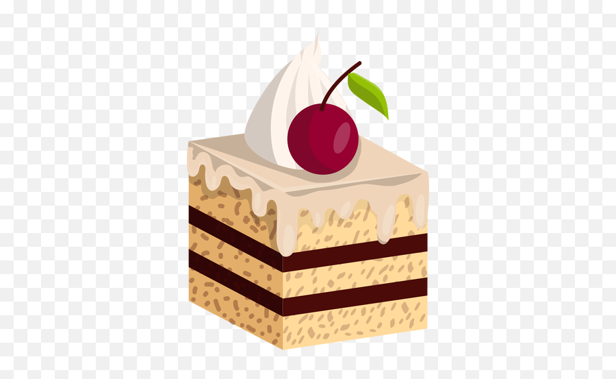 Vanilla Cake Slice With Cherry Emoji,Cake Slice Png