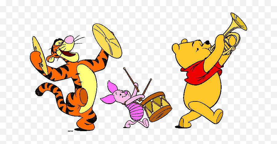Winnie The Pooh And Friends Clipart - Just Passing By To Say Winnie The Pooh Marching Clip Art Emoji,Friends Clipart