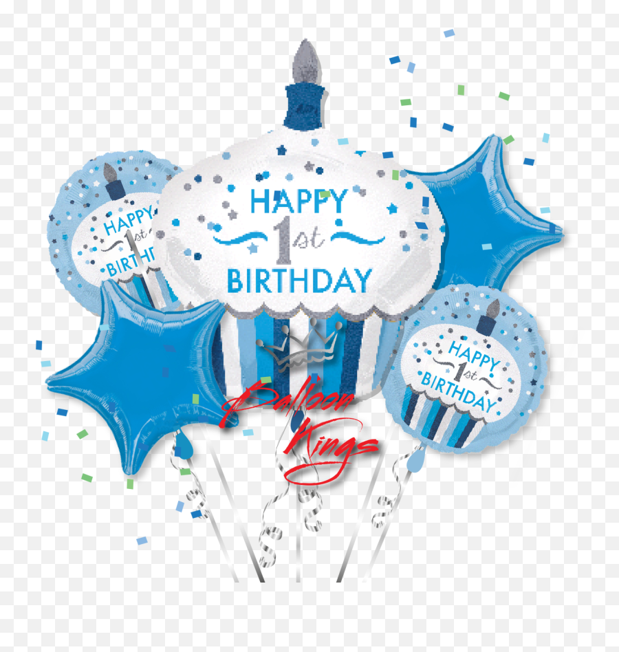 Download Birthday Boy Cupcake Bouquet Balloon Kings Png 1st Emoji,Birthday Transparent